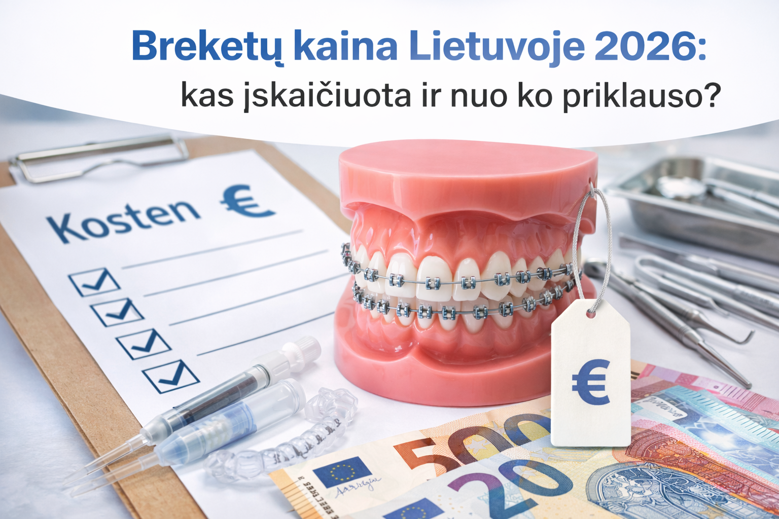 Breketų kaina Lietuvoje 2026: kas įskaičiuota ir nuo ko priklauso?