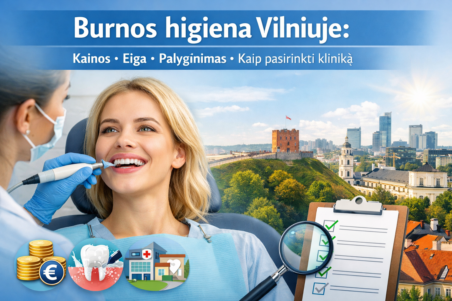 Burnos higiena Vilniuje: kainos, eiga, palyginimas ir kaip pasirinkti kliniką