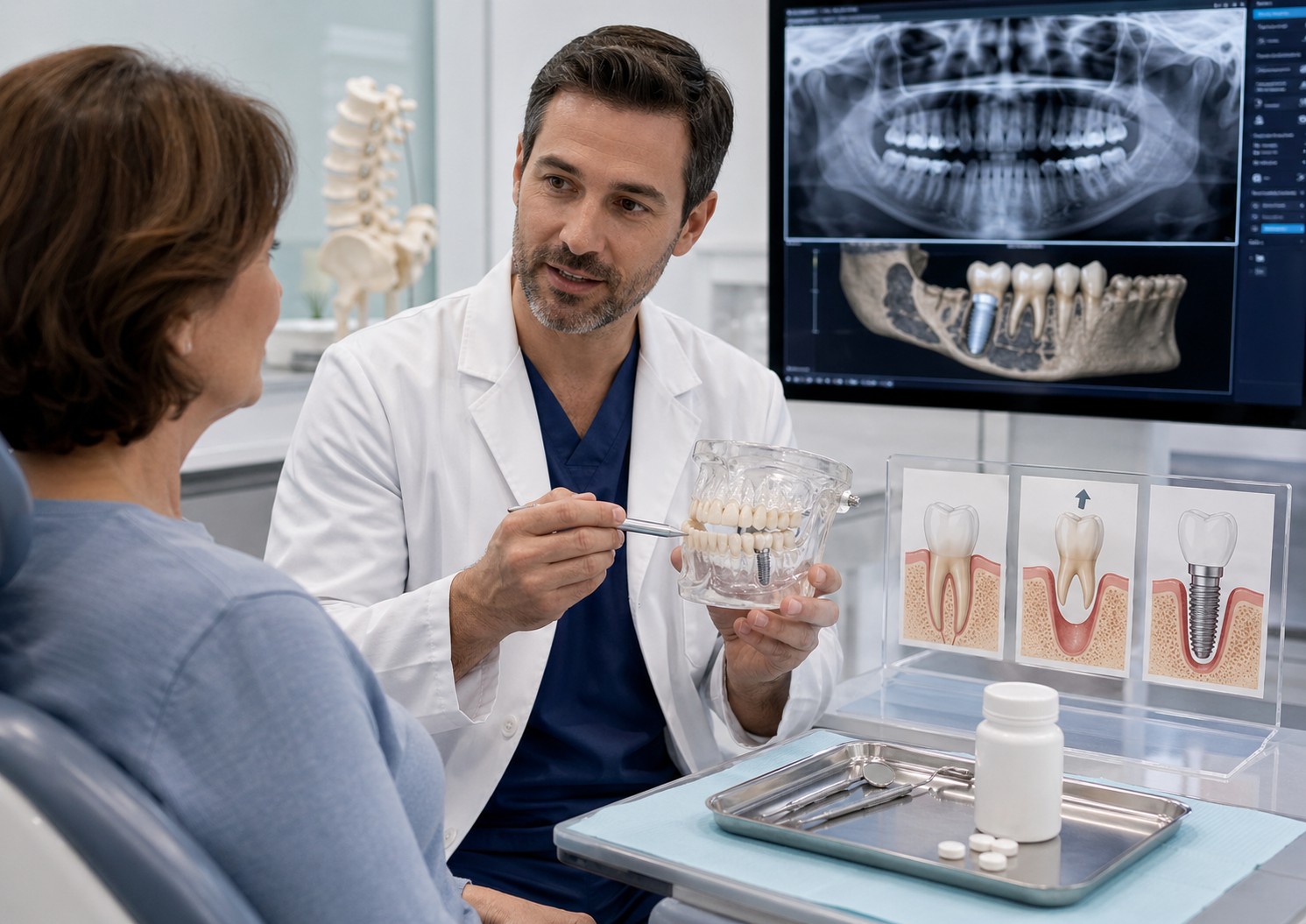 Dantų gydymas vartojant osteoporozės vaistus: ką žinoti prieš rovimą, implantaciją ar chirurgiją