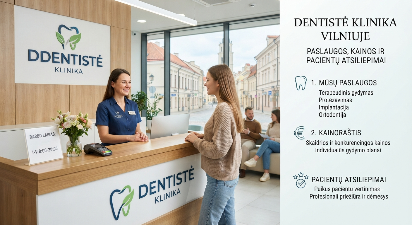 Dentistė klinika Vilniuje: paslaugos, kainos ir pacientų atsiliepimai