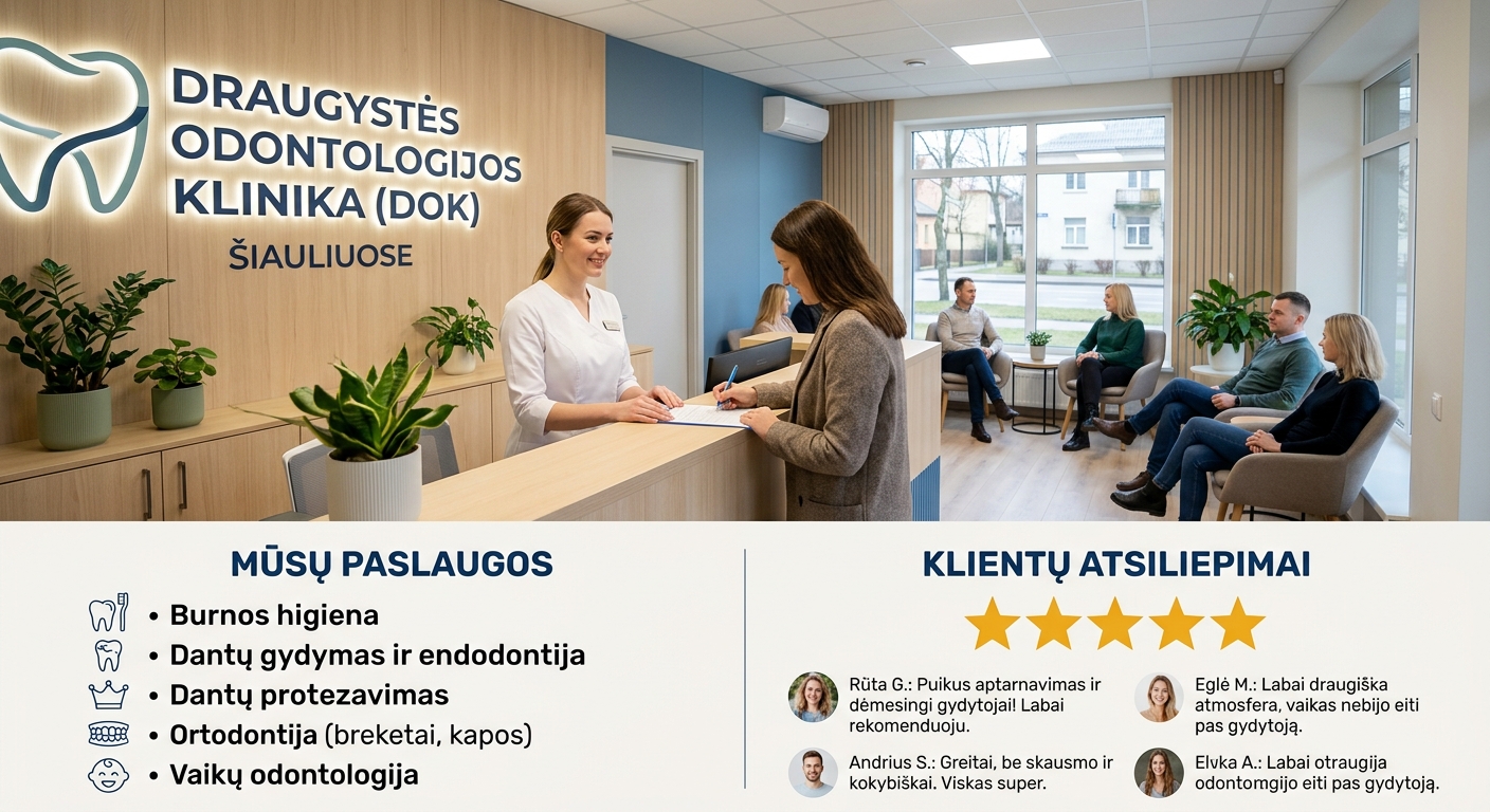 Draugystės odontologijos klinika (DOK) Šiauliuose: paslaugos ir atsiliepimai
