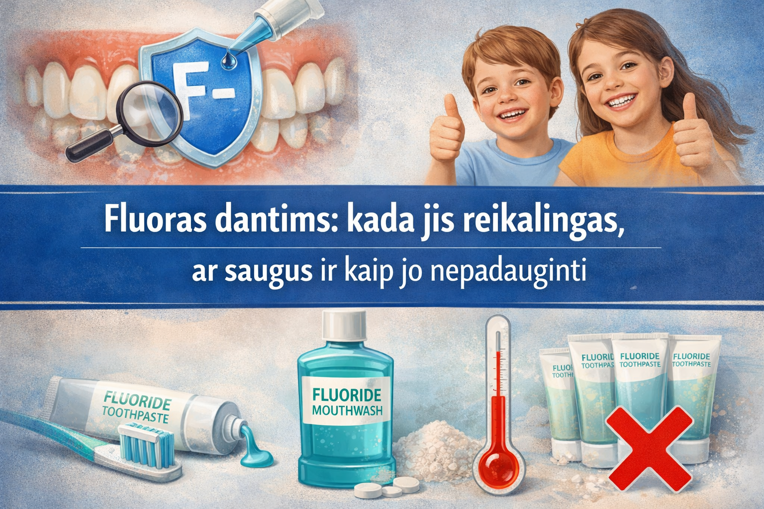Fluoras dantims: kada jis reikalingas, ar saugus ir kaip jo nepadauginti