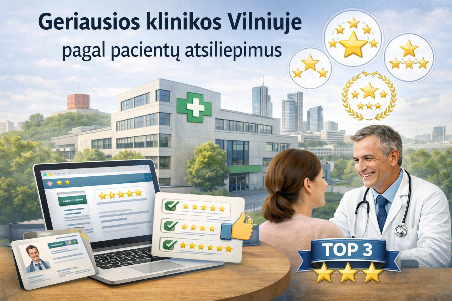 Geriausios klinikos Vilniuje pagal pacientų atsiliepimus