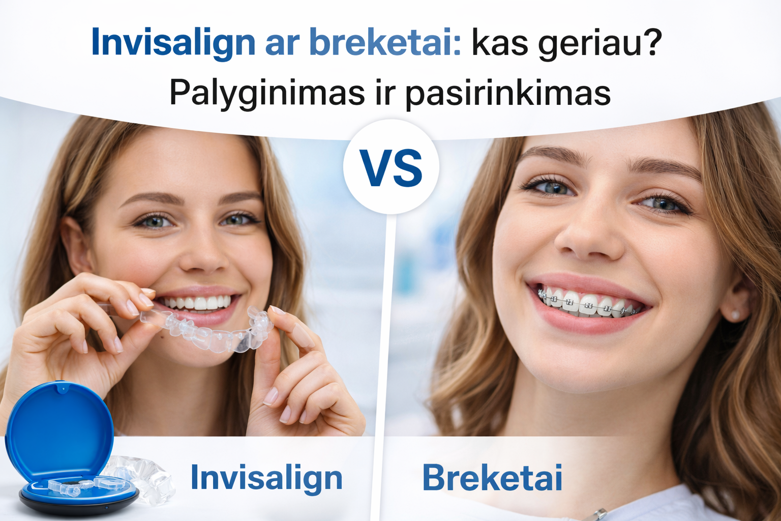 Invisalign ar breketai: kas geriau? Palyginimas ir pasirinkimas