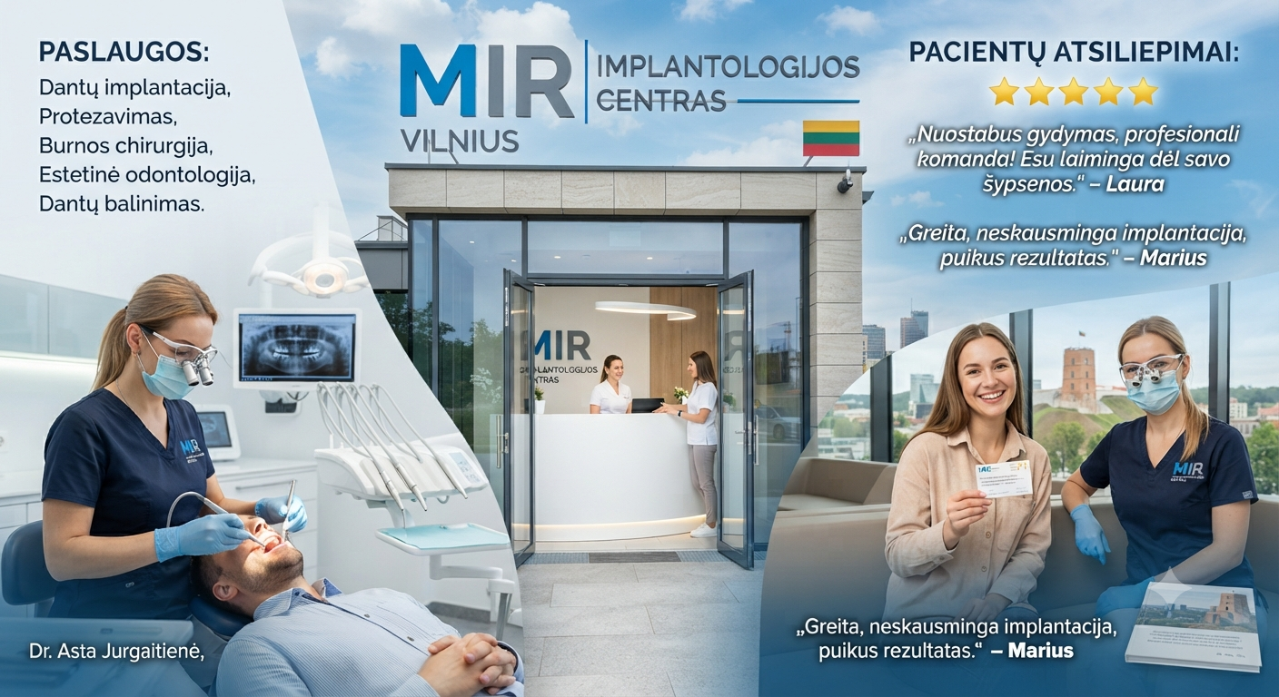 MIR implantologijos centras Vilniuje: paslaugos ir pacientų atsiliepimai