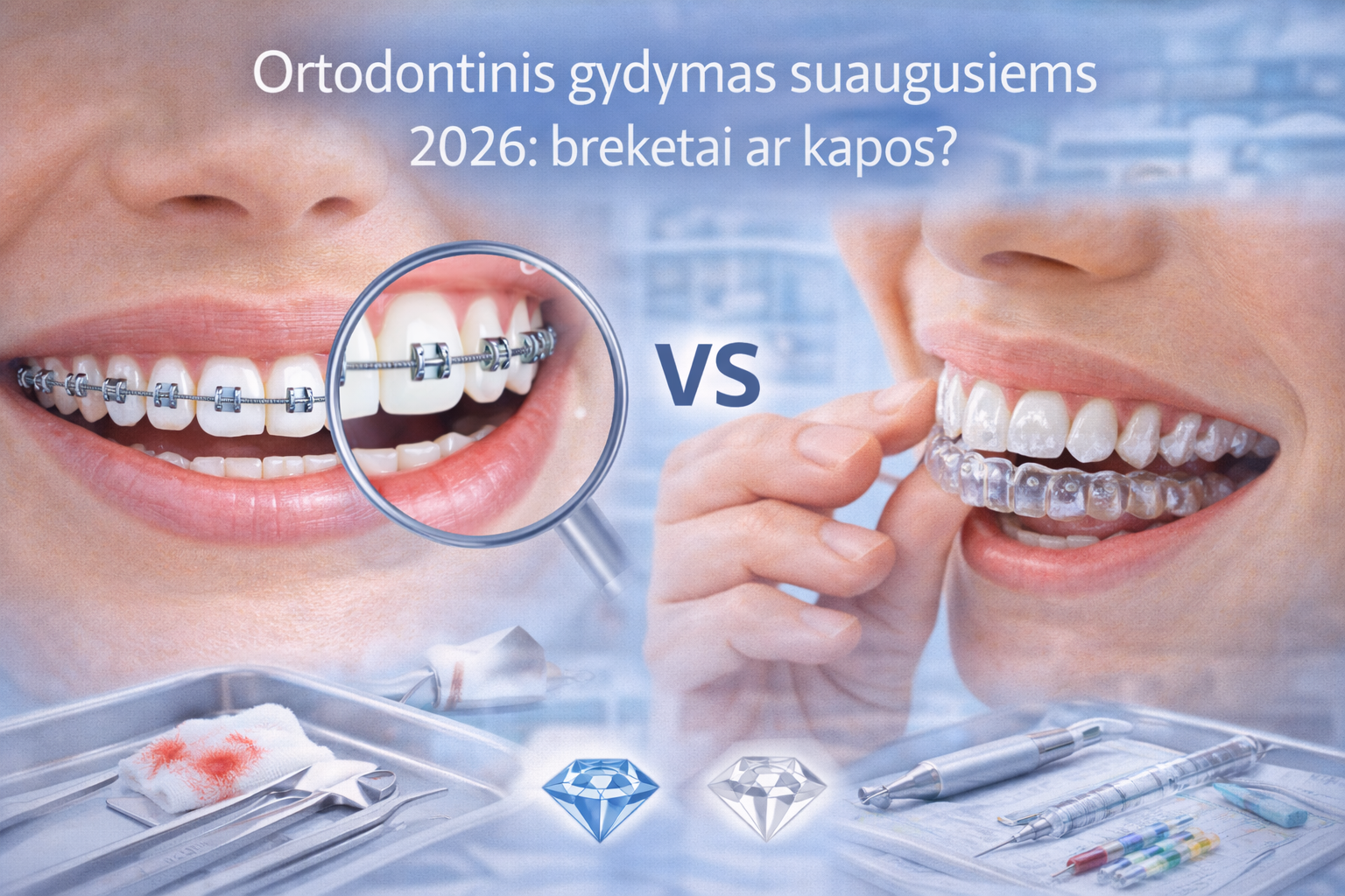Ortodontinis gydymas suaugusiems 2026: breketai ar kapos?
