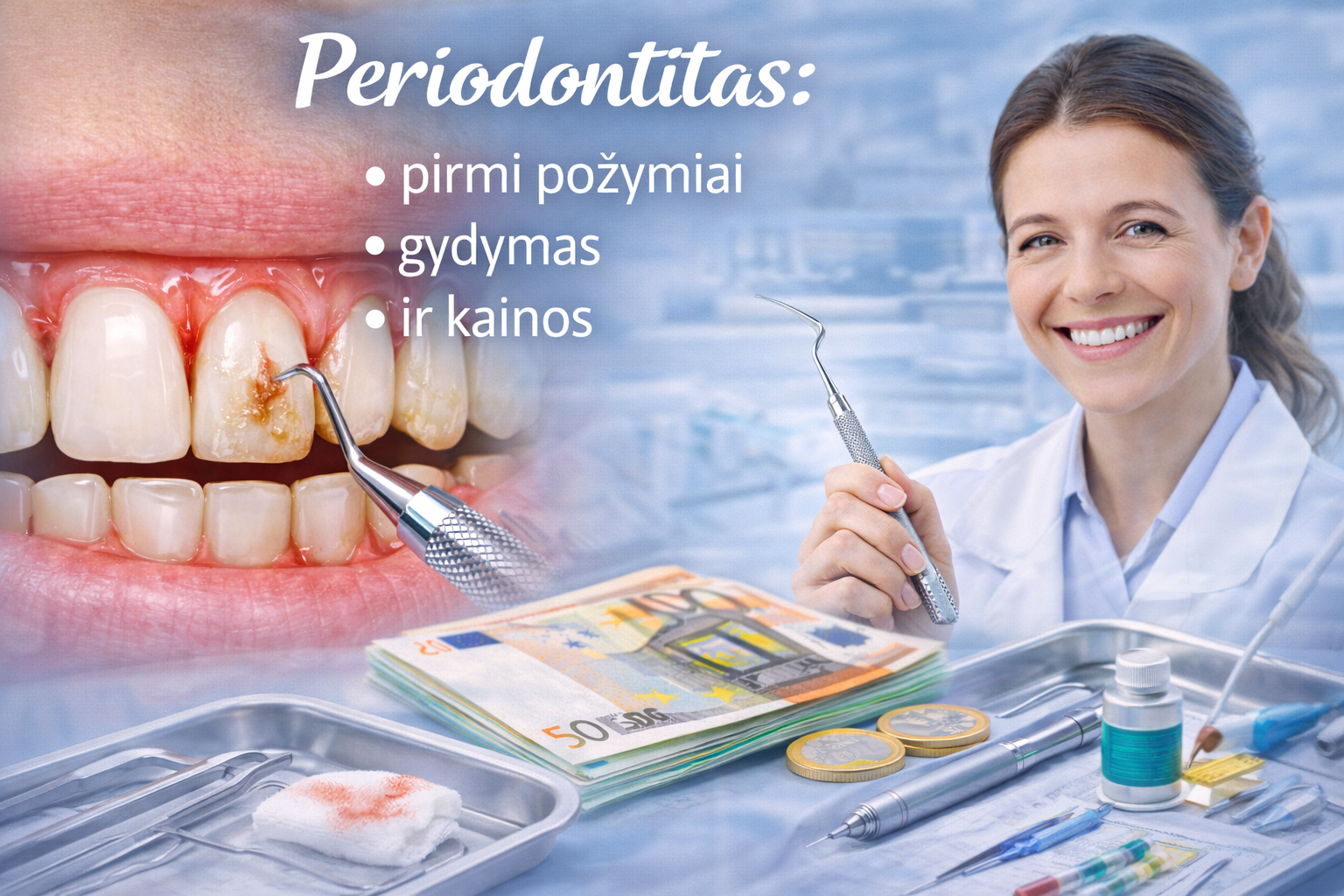 Periodontitas: simptomai, gydymas, kaina ir ar galima išsaugoti dantis