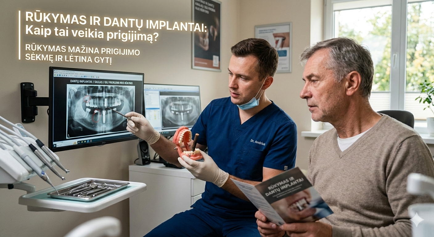 Rūkymas ir dantų implantai: kaip tai veikia prigijimą?
