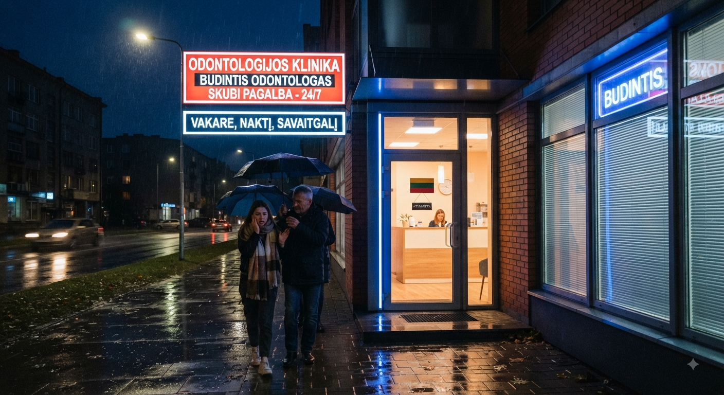 Skubi odontologinė pagalba: kur kreiptis vakare, naktį ir savaitgalį