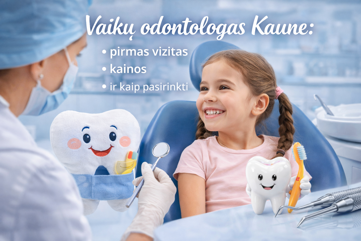 Vaikų odontologas Kaune: pirmas vizitas, nemokamos paslaugos ir kainos